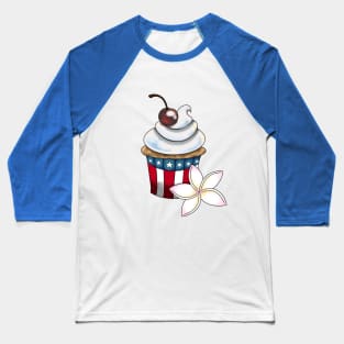 Patriotic Cupcake Baseball T-Shirt